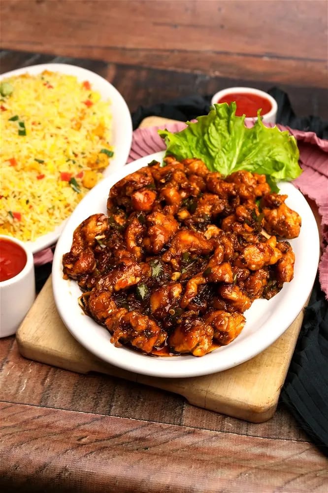 Fried Chicken with Soyabean Sauce